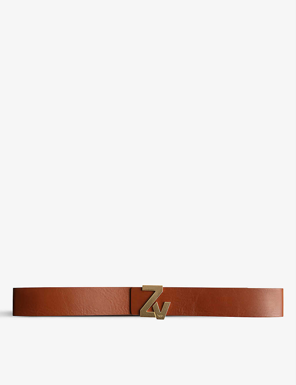 Zadig & Voltaire Zv Initiale Leather Belt In Tan