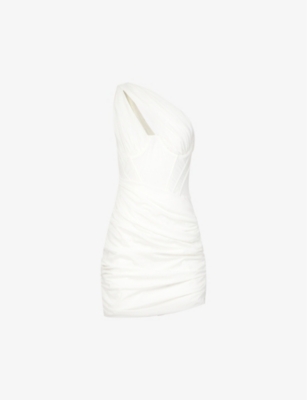 House Of Cb Clementine Cutout Ruched Minidress In White