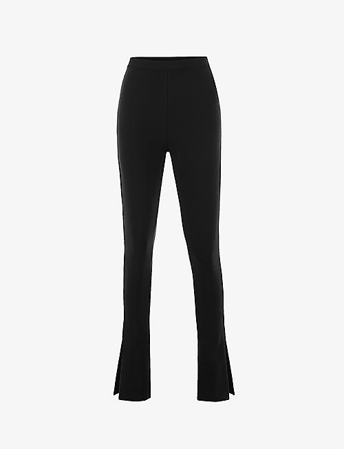 HOUSE OF CB: Gloriette flared-leg high-rise stretch-woven trousers