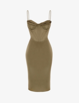 HOUSE OF CB - Myrna corset satin midi dress | Selfridges.com