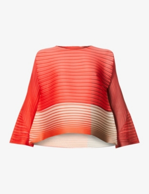 PLEATS PLEASE ISSEY MIYAKE - Alt Ray contrast-panel woven top