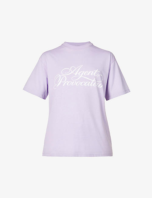 AGENT PROVOCATEUR: Rayley logo-print cotton-jersey T-shirt