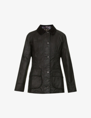 BARBOUR: Beadnell tartan-lined waxed-cotton jacket