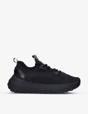 Kg Kurt Geiger Lowell Logo-print Knitted Low-top Trainers In Black