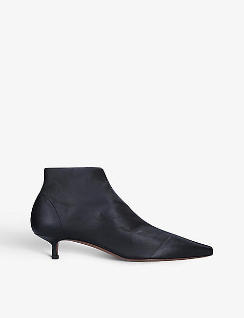 NEOUS: Idra leather kitten-heeled ankle boots