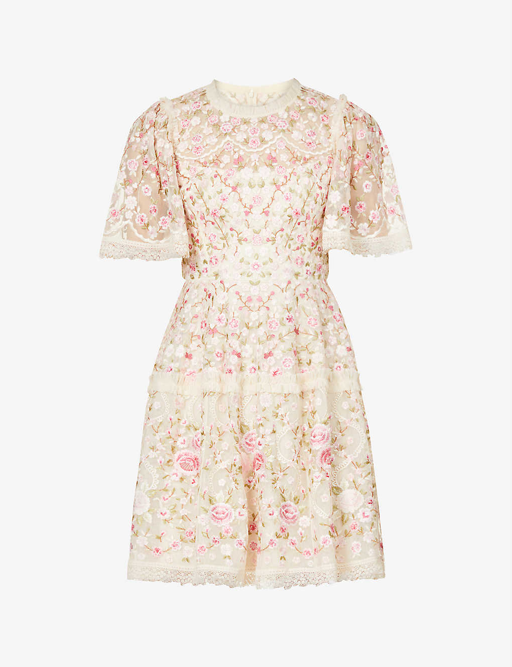 Rosie floral-embroidered tulle mini ...