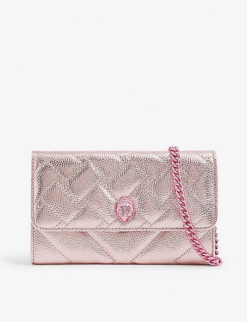 KURT GEIGER LONDON: Kensington quilted leather wallet-on-chain