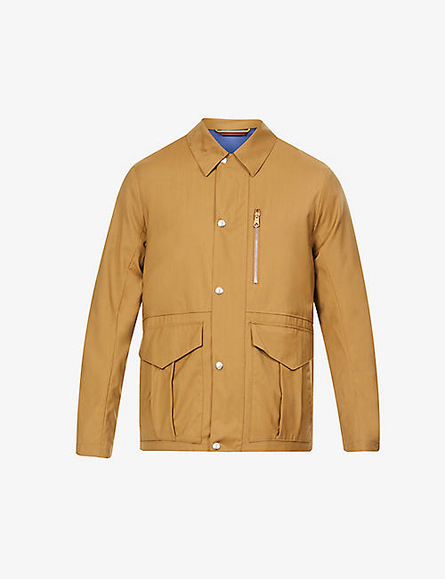 PAUL SMITH: Spread-collar relaxed-fit wool jacket