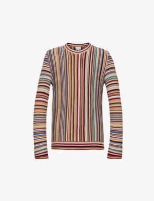 Striped crewneck merino-wool jumper(9481698)