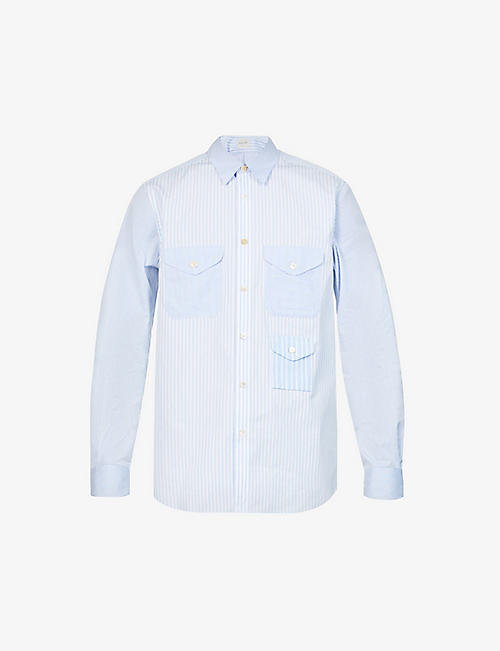 PAUL SMITH: Patch-pocket striped cotton shirt
