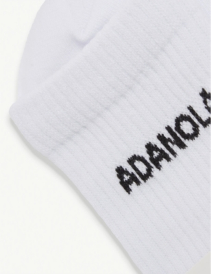 ADANOLA: Logo-print ribbed cotton-blend socks