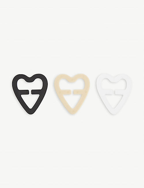 FASHION FORMS: Heart Strap Solution plastic clips set of three