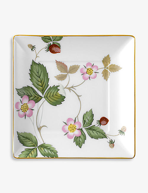 WEDGWOOD: Wild Strawberry fine bone china square tray 14cm