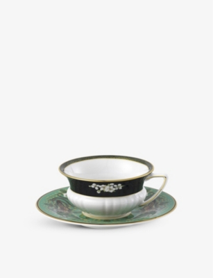 Wedgwood Wonderlust Emerald Forest Bone China Teacup And Saucer