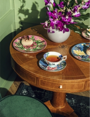 Wedgwood Menagerie Botanical-print Porcelain Teacup And Saucer Set