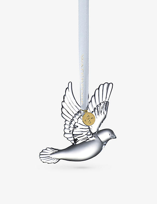 WATERFORD: Dove of Peace crystal Christmas decoration 9.1cm