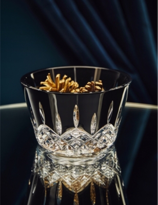 WATERFORD: Lismore Black crystal bowl 12.5cm