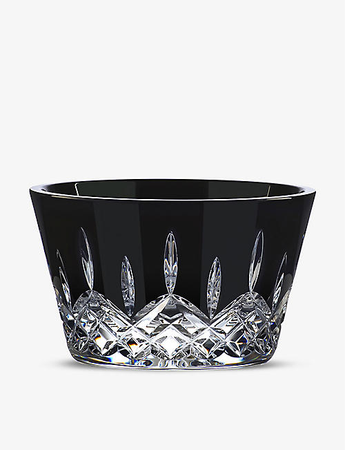 WATERFORD: Lismore Black crystal bowl 12.5cm