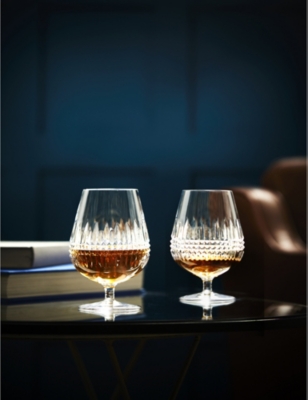 Waterford Connoisseur Lismore Crystal Brandy Glasses Set Of Two