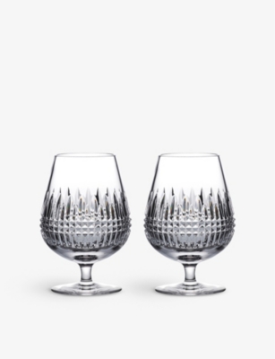 WATERFORD: Connoisseur Lismore crystal brandy glasses set of two