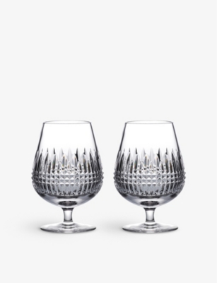 WATERFORD - Connoisseur Lismore crystal brandy glasses set of two