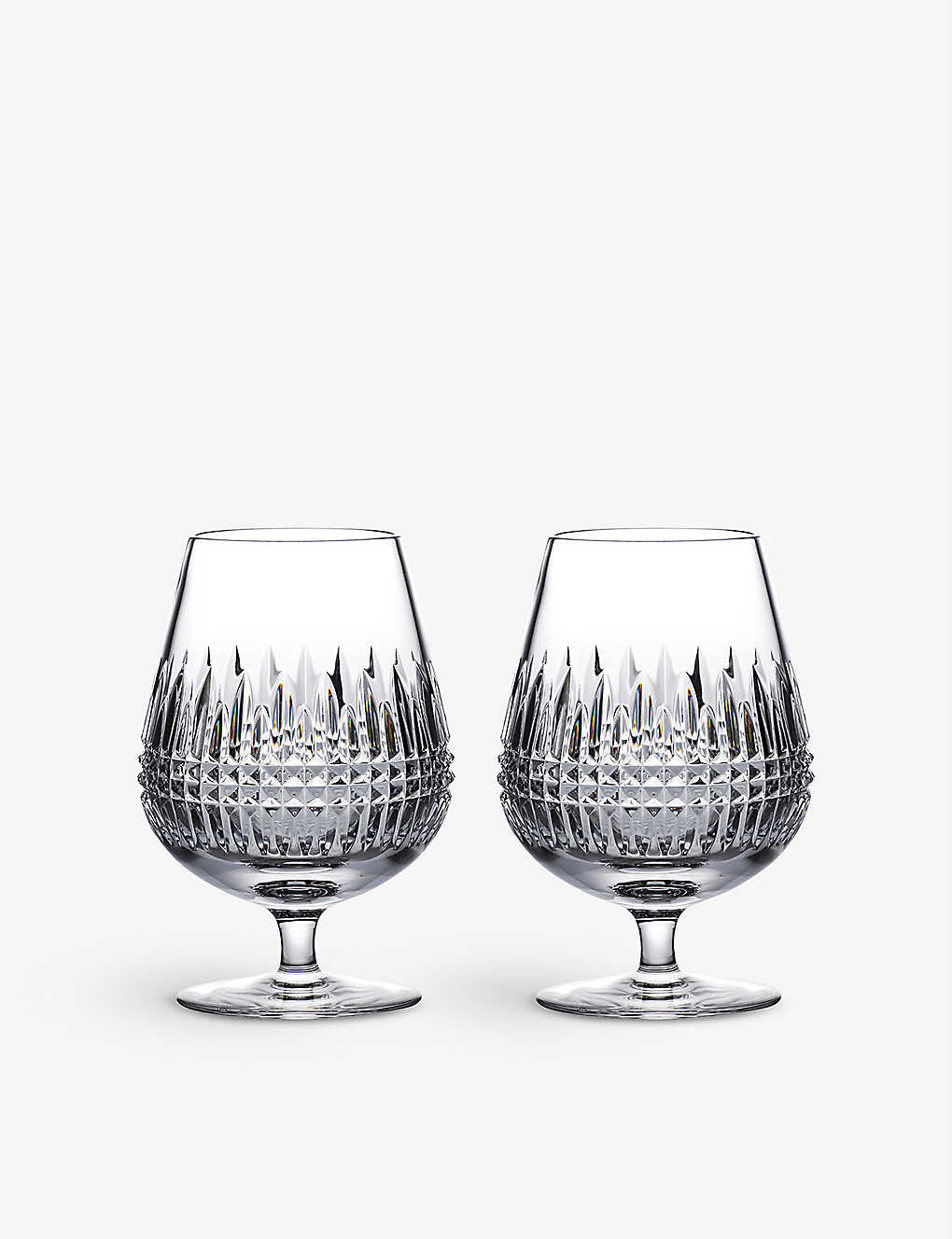 Waterford Connoisseur Lismore Crystal Brandy Glasses Set Of Two