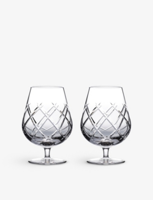 Waterford Connoisseur Olann Balloon-rim Crystal Tumblers Set Of Two