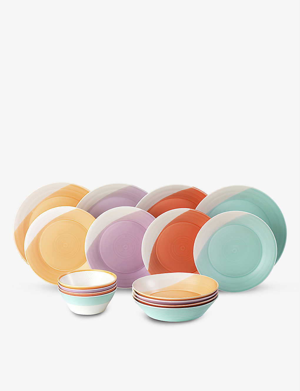 Royal Doulton 1815 Brights Porcelain Plates And Bowls Set Of Sixteen