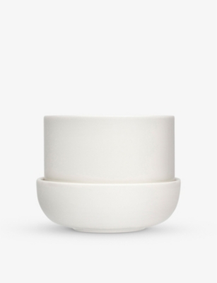 IITTALA: Nappula ceramic plant pot with saucer 17cm x 13cm