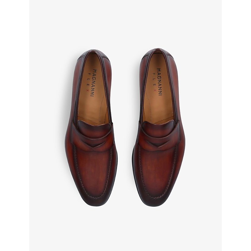 Shop Magnanni Delos Leather Dress Loafers In Tan