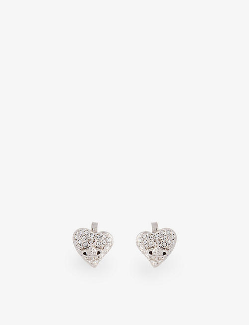 VIVIENNE WESTWOOD JEWELLERY: Heart-shaped mini brass earrings