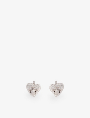 VIVIENNE WESTWOOD JEWELLERY - Heart-shaped mini brass earrings