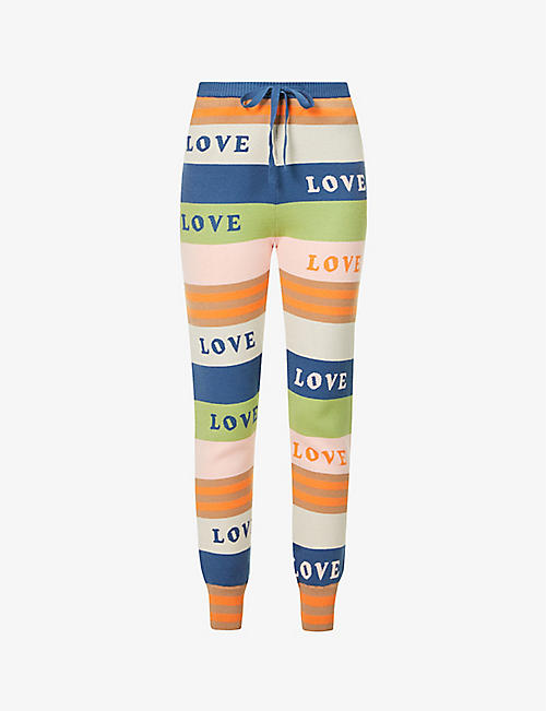 NEVER FULLY DRESSED: True Love stripe-print knitted jogging bottoms