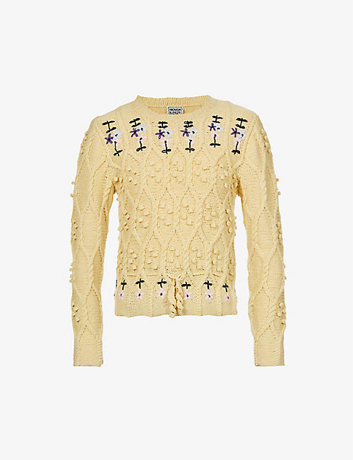 MICHAELA BUERGER: Maria floral-embroidered wool jumper