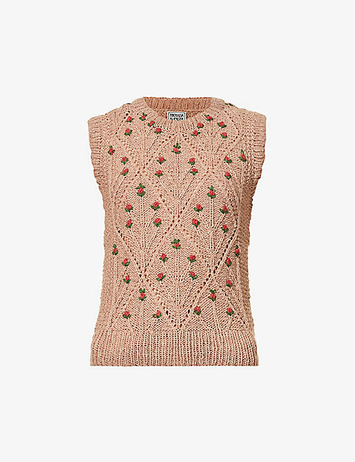 MICHAELA BUERGER: Cresenta floral-pattern wool vest