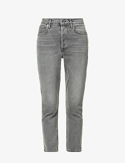 AGOLDE: Riley cropped straight-leg high-rise jeans