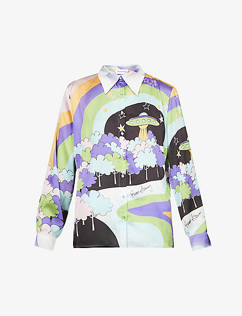 HOUSE OF SUNNY: Nice To Meet You graphic-print recycled-polyester shirt