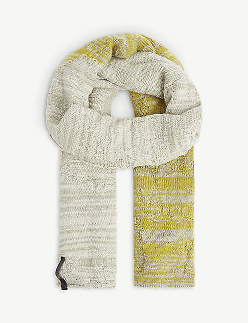 SERIENUMERICA: Distressed contrast-tone wool scarf