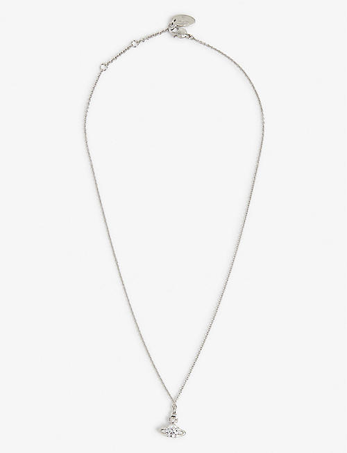 VIVIENNE WESTWOOD JEWELLERY: Reina Orb brass and cubic zirconia pendant necklace