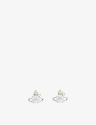 VIVIENNE WESTWOOD JEWELLERY: Reina Orb silver-toned brass and crystal earrings