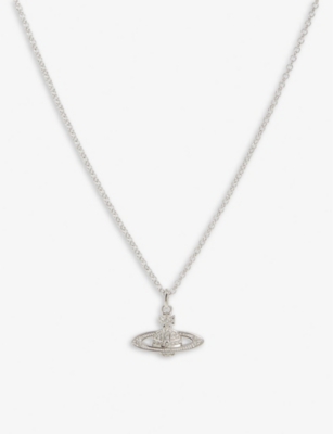 VIVIENNE WESTWOOD JEWELLERY Mini Bas Relief brass and cubic zirconia pendant necklace
