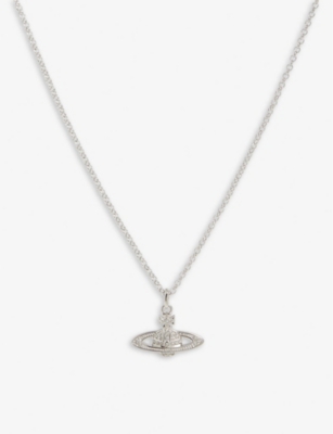 VIVIENNE WESTWOOD JEWELLERY Mini Bas Relief brass and cubic zirconia pendant necklace