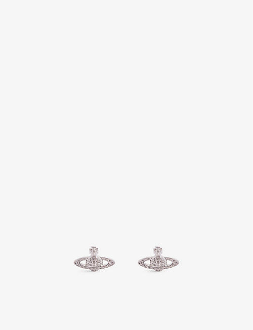 VIVIENNE WESTWOOD JEWELLERY: Mini Bas Relief platinum-plated brass stud earrings