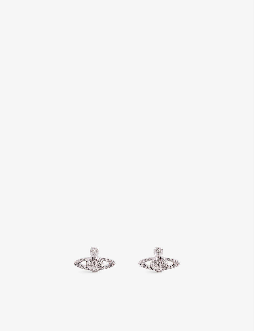 Vivienne Westwood Jewellery Mini Bas Relief Platinum-plated Brass Stud Earrings In Silver/white