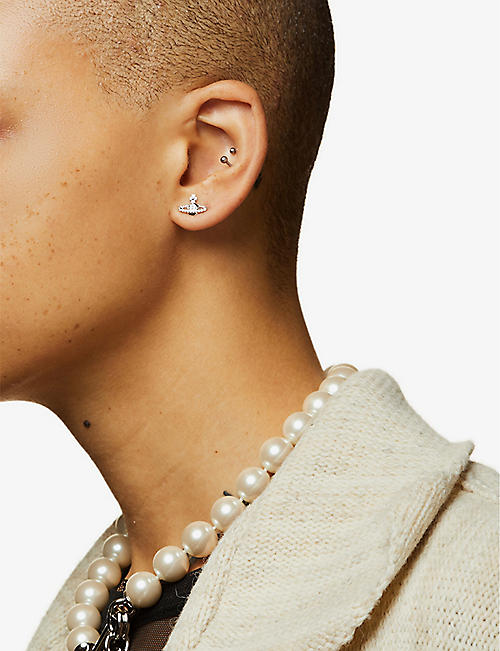 Vivienne Westwood Nano Solitaire Gunmetal-tone Stud Earring for Men Mens Jewellery Earrings and ear cuffs 