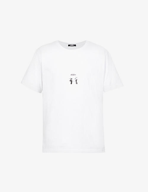 MSFTSREP: Middlefingers graphic-print cotton-jersey T-shirt