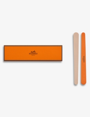 Shop Hermes Les Mains Hermès Nail File Set Of 12 In Beige/orange