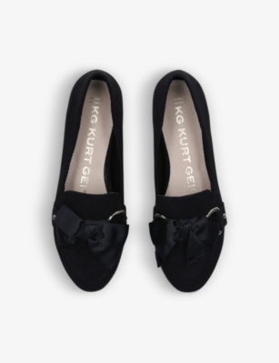 Shop Kg Kurt Geiger Women's Black Mable3 Bow-detail Vegan Loafers