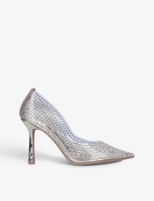 Carvela Shimmer Gem-embossed Vinyl Court Heels In Gold