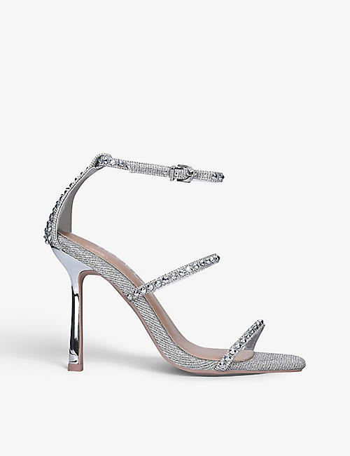 CARVELA: Charmed embellished woven heeled sandals
